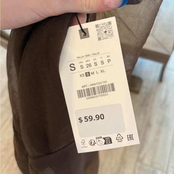 NWT Zara Chocolate Sheer Jacket - Picture 5 of 5